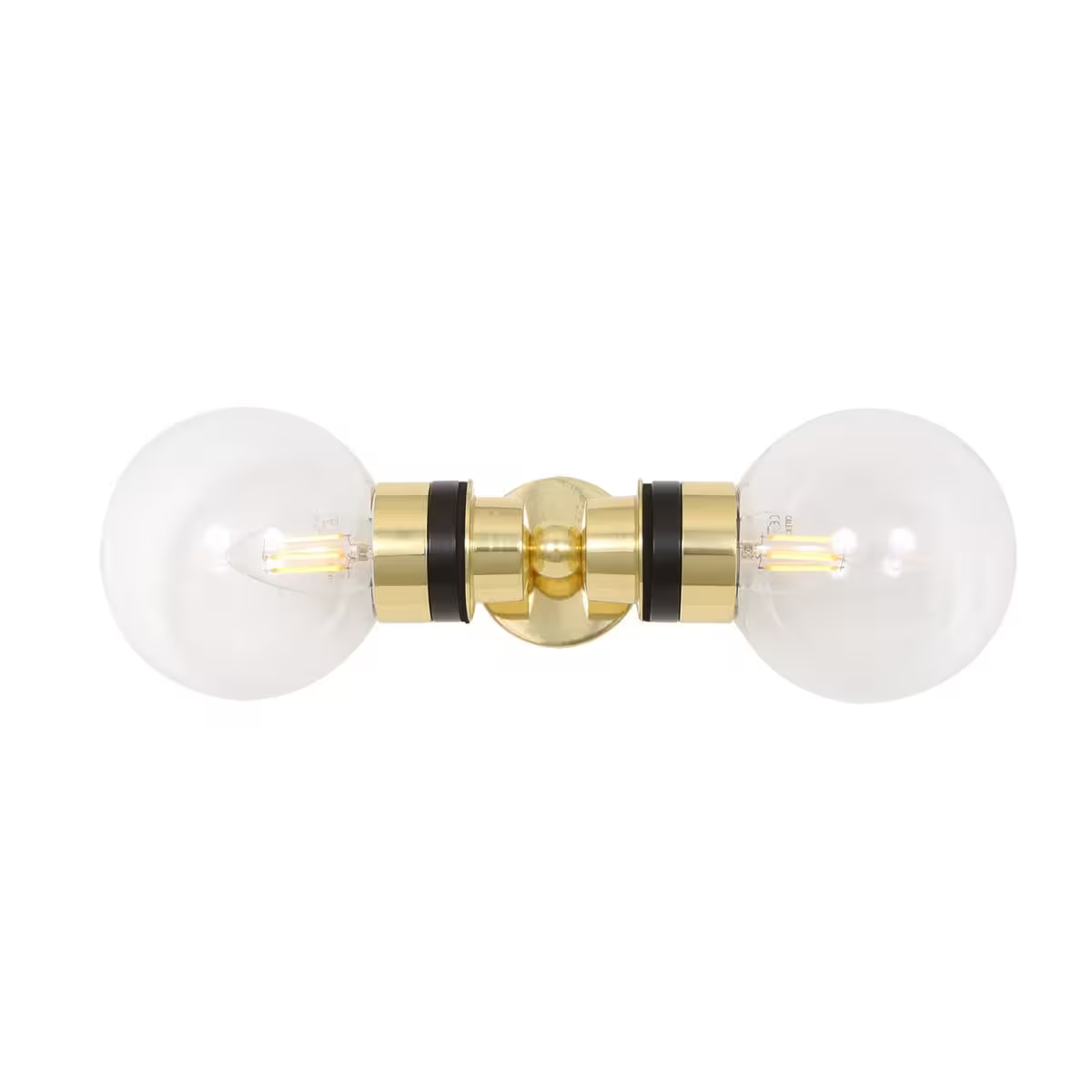 Poole Double Glass Globe Bathroom Wall Light
