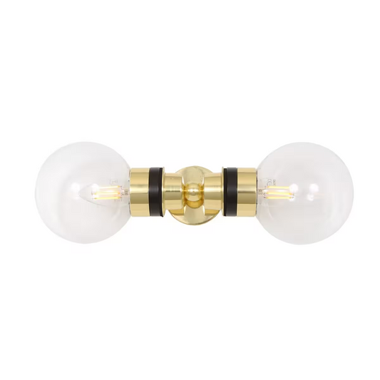 Poole Double Glass Globe Bathroom Wall Light