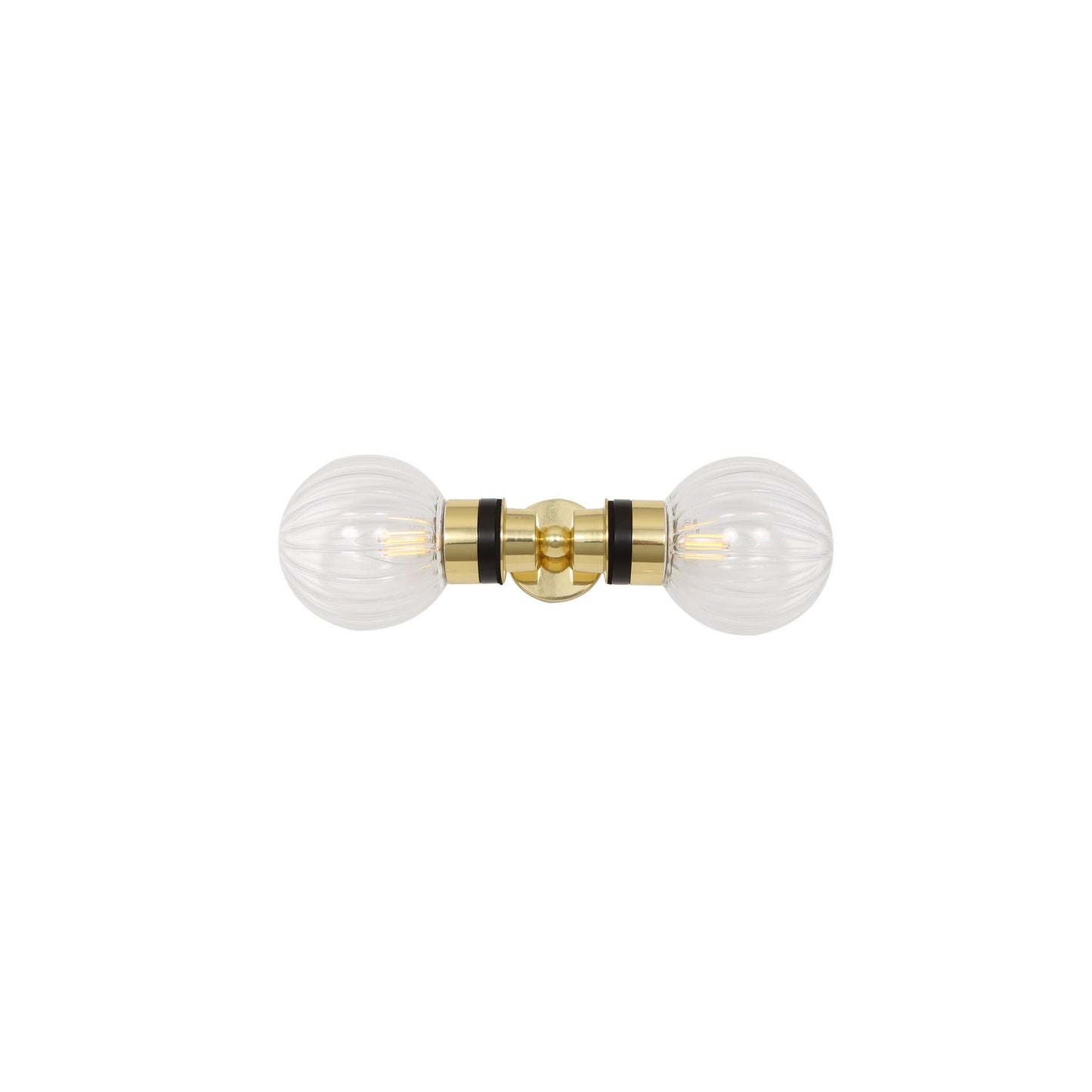 Poole Double Glass Globe Bathroom Wall Light IP65