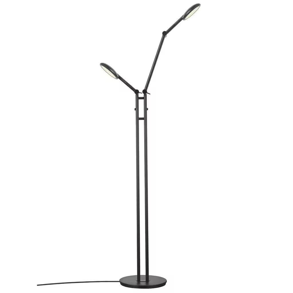 Bend Double LED Floor Lamp Black