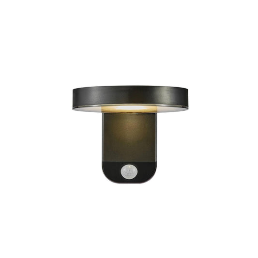 Rica Outdoor Round LED Wall Light Black