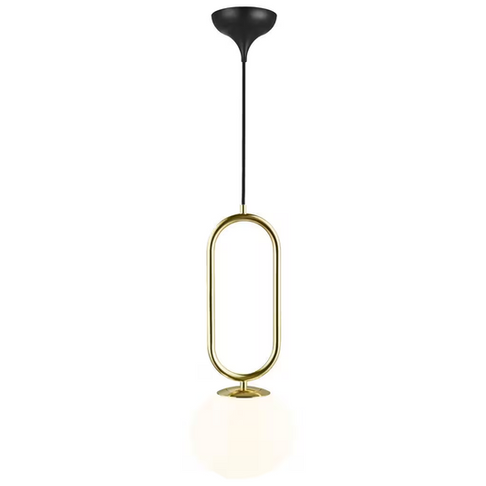 Shapes 27 1-Light Pendant Black & Brass