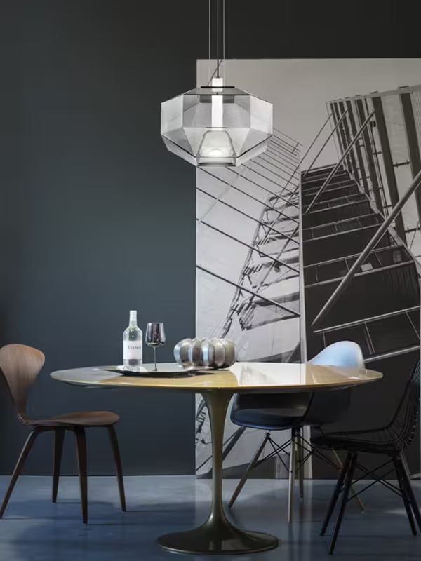 Stone LED Pendant Black Nickel