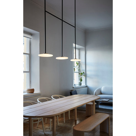 Ihana 100 3-Light LED Pendant in Black with Opal Glass