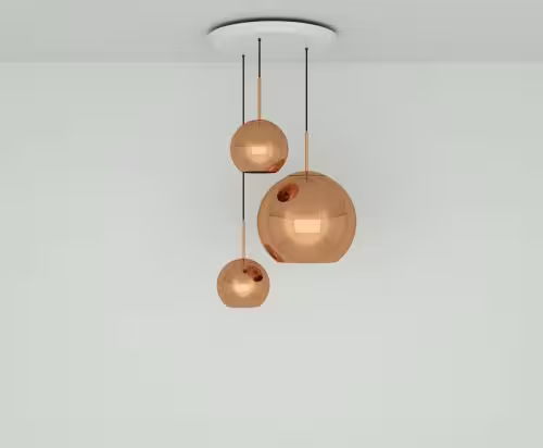 Copper Trio Round LED Pendant