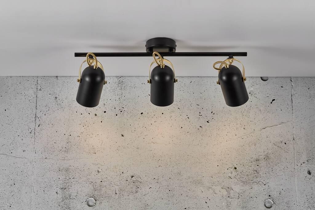 Lotus 3-Light Bar Ceiling Spotlight Black