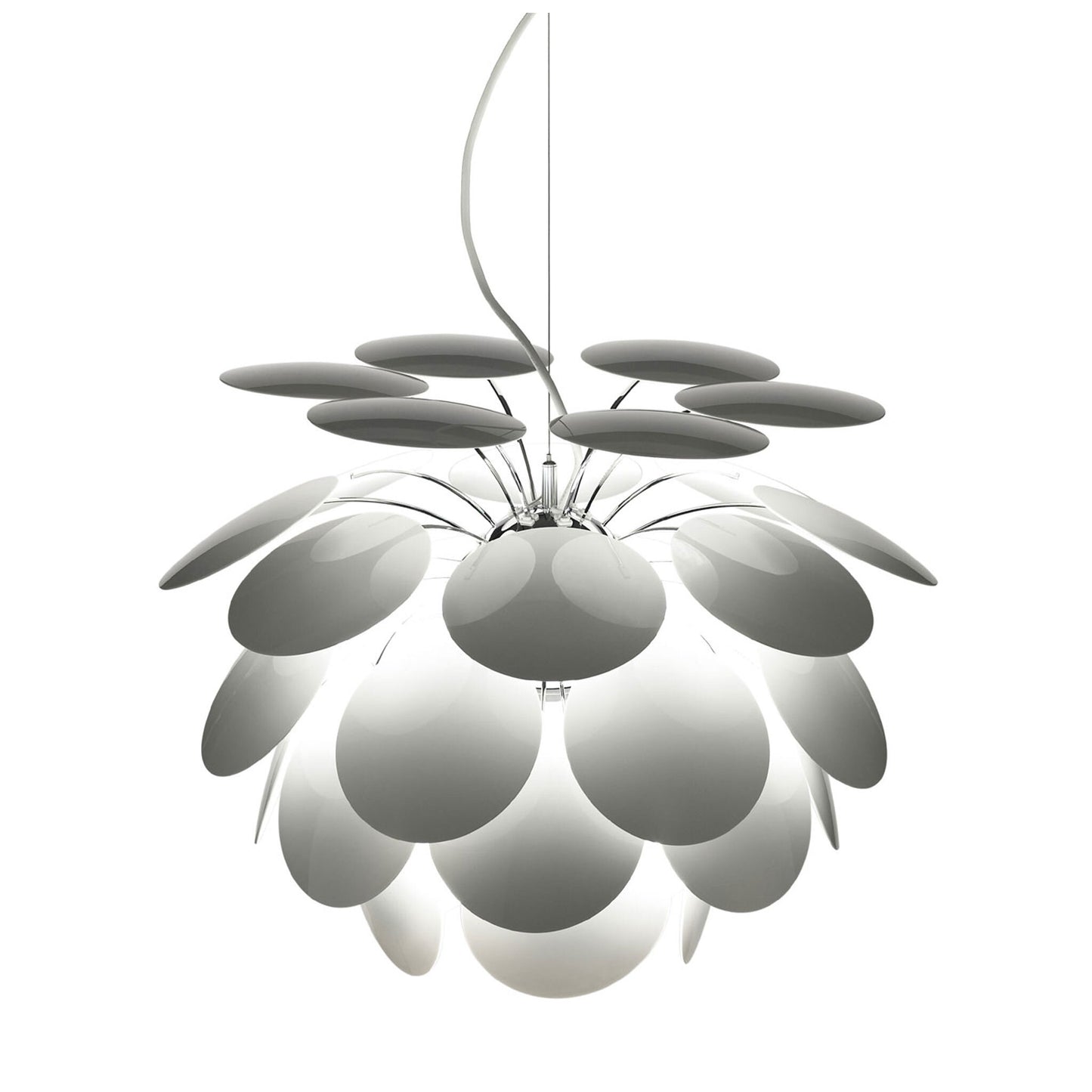 Discoco 35 Mini Pendant with Opaque Discs On Chrome Sphere