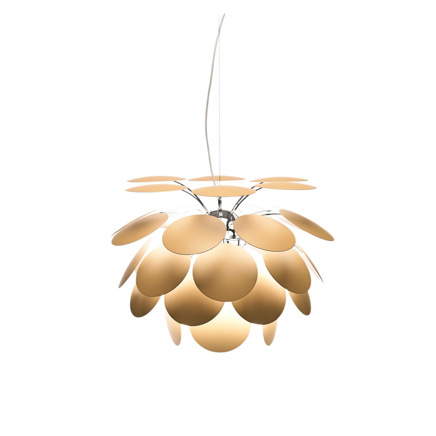 Discoco 35 Mini Pendant with Opaque Discs On Chrome Sphere
