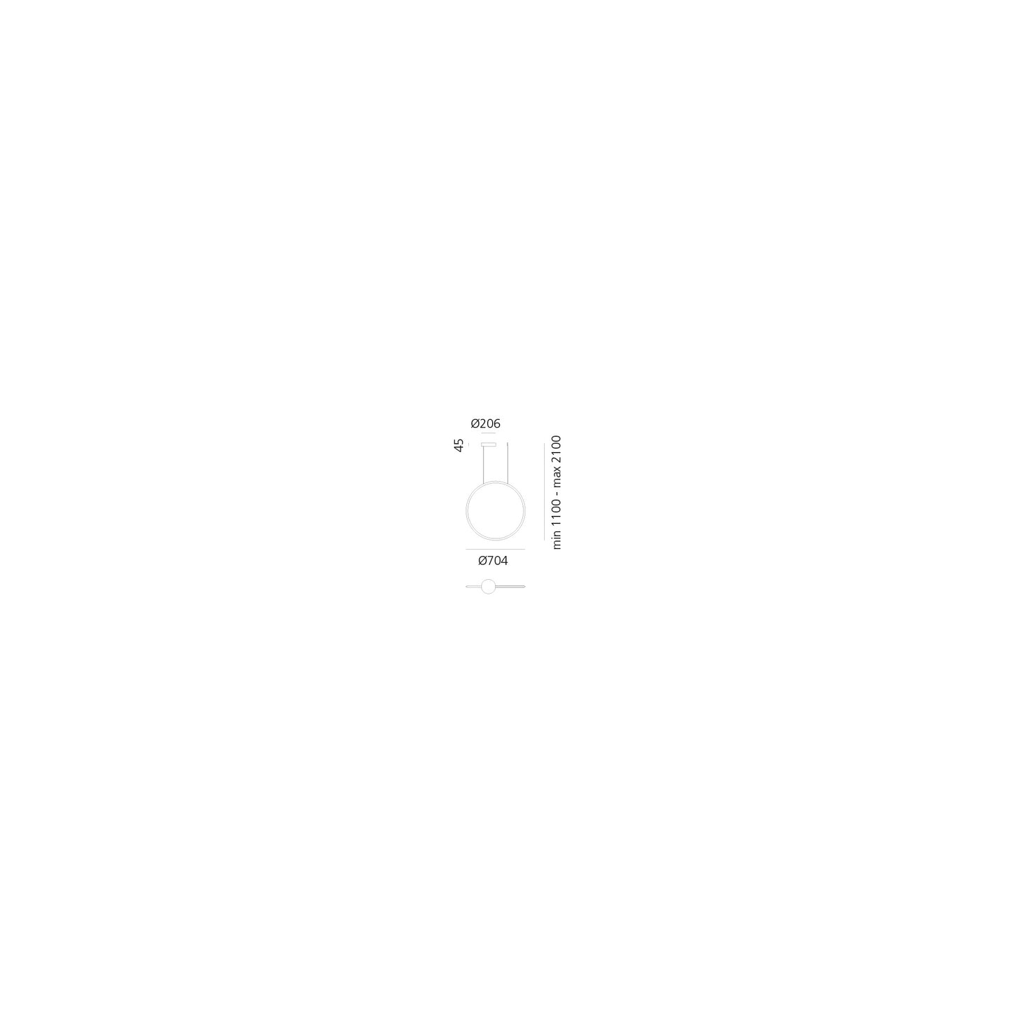 Discovery Vertical 70 LED Pendant Push/APP