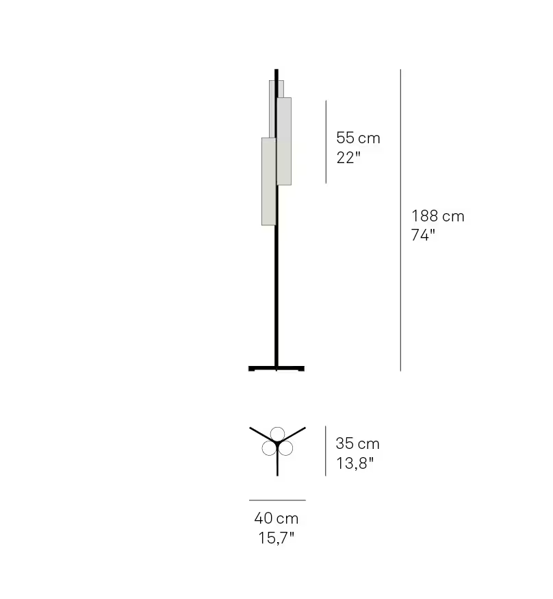 Black Note Triplet LED Floor Lamp