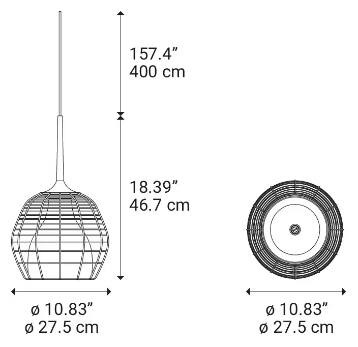 Cage Small LED Pendant Black