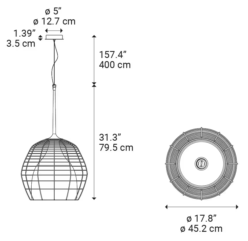 Cage Large LED Pendant White