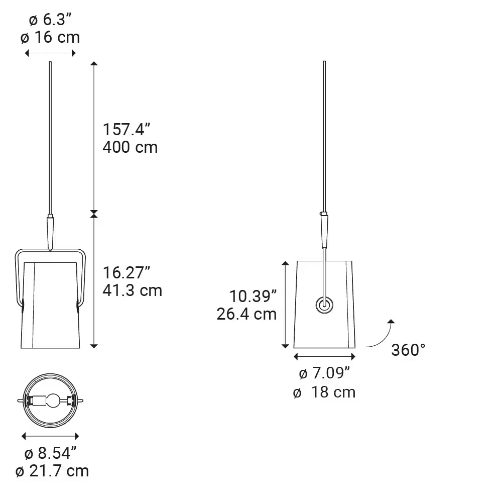 Fork Small LED Pendant Ivory
