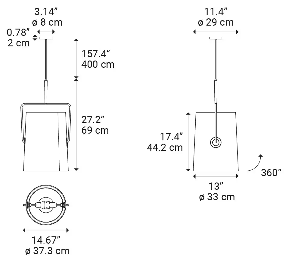 Fork Large LED Pendant Ivory
