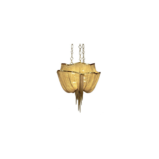 Atlantis Two-Tier Pendant with Draped Shimmering Chainmail