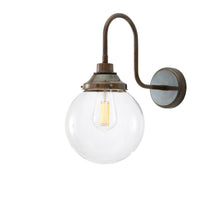 Pelagia 20cm Clear Glass Swan Neck Wall Light