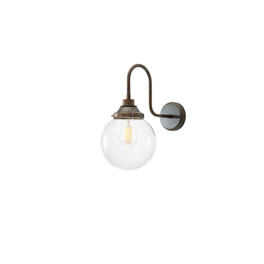 Pelagia 20cm Clear Glass Swan Neck Wall Light IP44