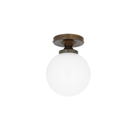 Yaounde 14cm Opal Globe Flush Ceiling Light