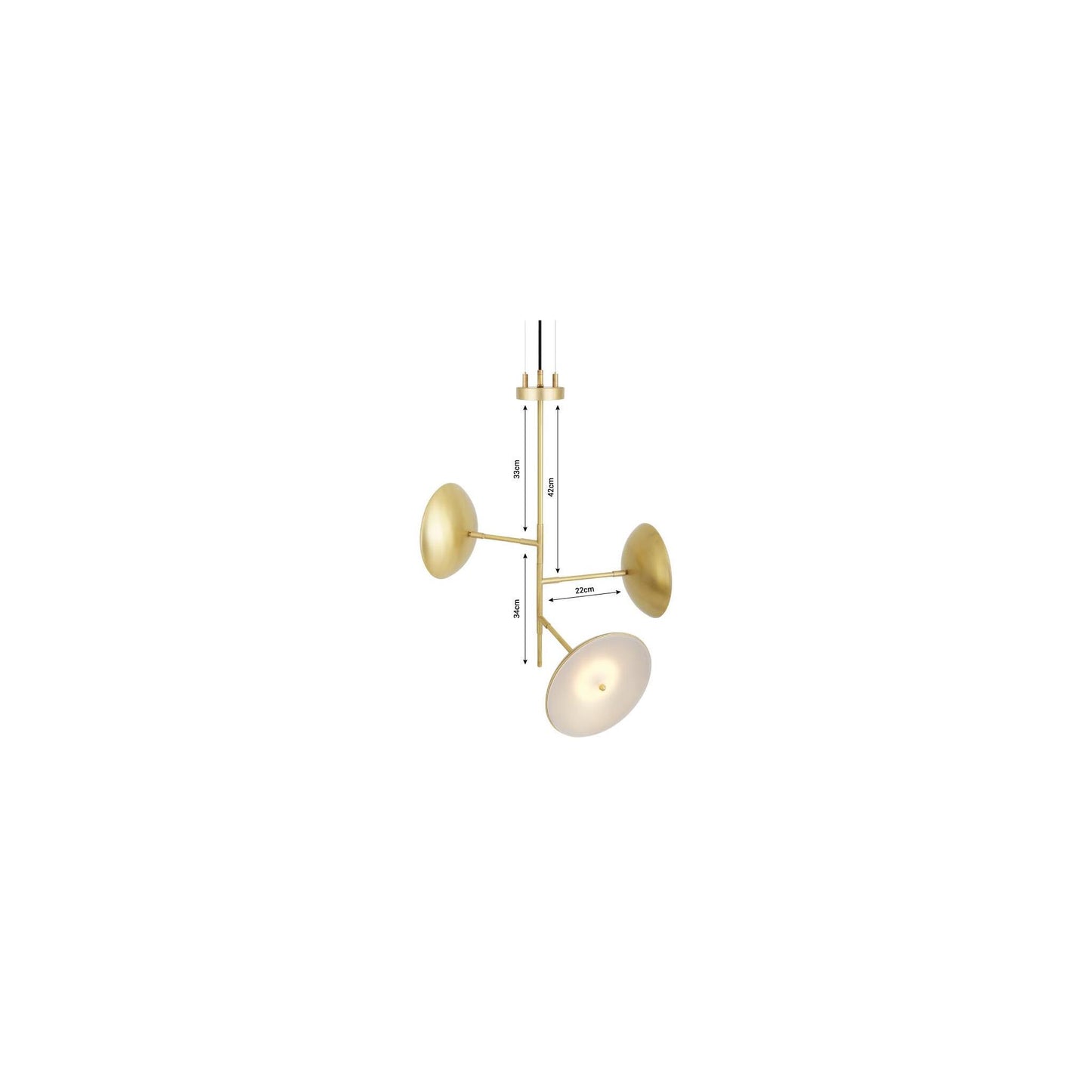 Oola Modern Diffused Dish 3-Arm Pendant