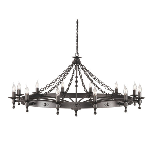 Warwick 12-Light Chandelier Graphite Black