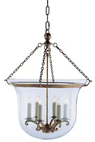 Country Large Bell Jar Pendant Lantern