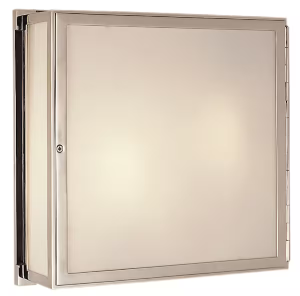 Mercer White Glass Square Box Light