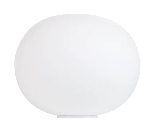 Glo-Ball Basic 1 Small Opal Glass Desk Lamp with Die-Cast Aluminium Support