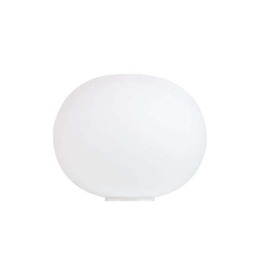 Glo-Ball Basic 1 Small Opal Glass Desk Lamp with Die-Cast Aluminium Support
