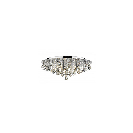 Pluto Dazzling Crystal Drop Flush Mount