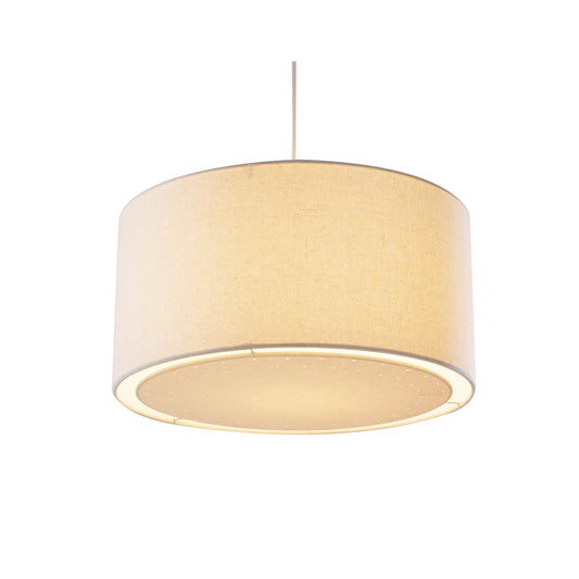 Edward Non Electric Cylindrical Pendant with Cream Fabric Shade