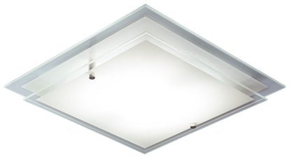 Frame Double Layered Glass Square Flush Mount