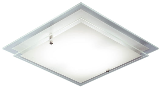 Frame Double Layered Glass Square Flush Mount