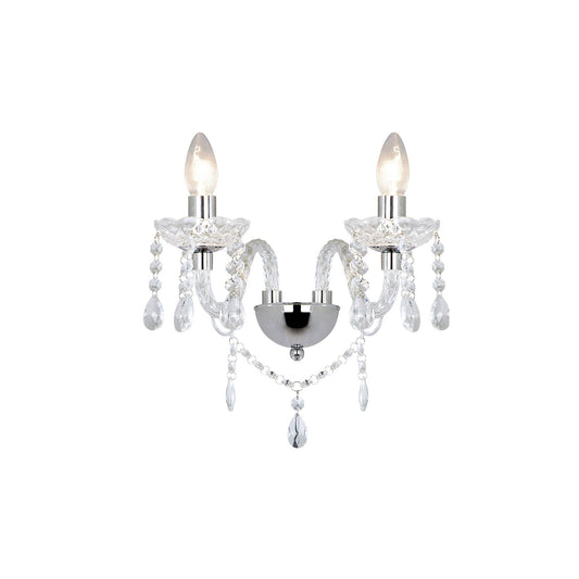 Katie Double Wall Bracket with Polished Chrome & Acrylic Glass
