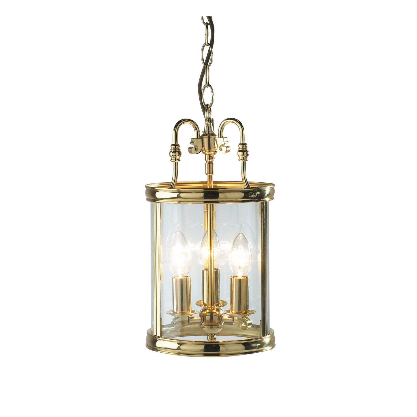 Lambeth Circular Hall Dual Mount Lantern with Curved Glass Panels