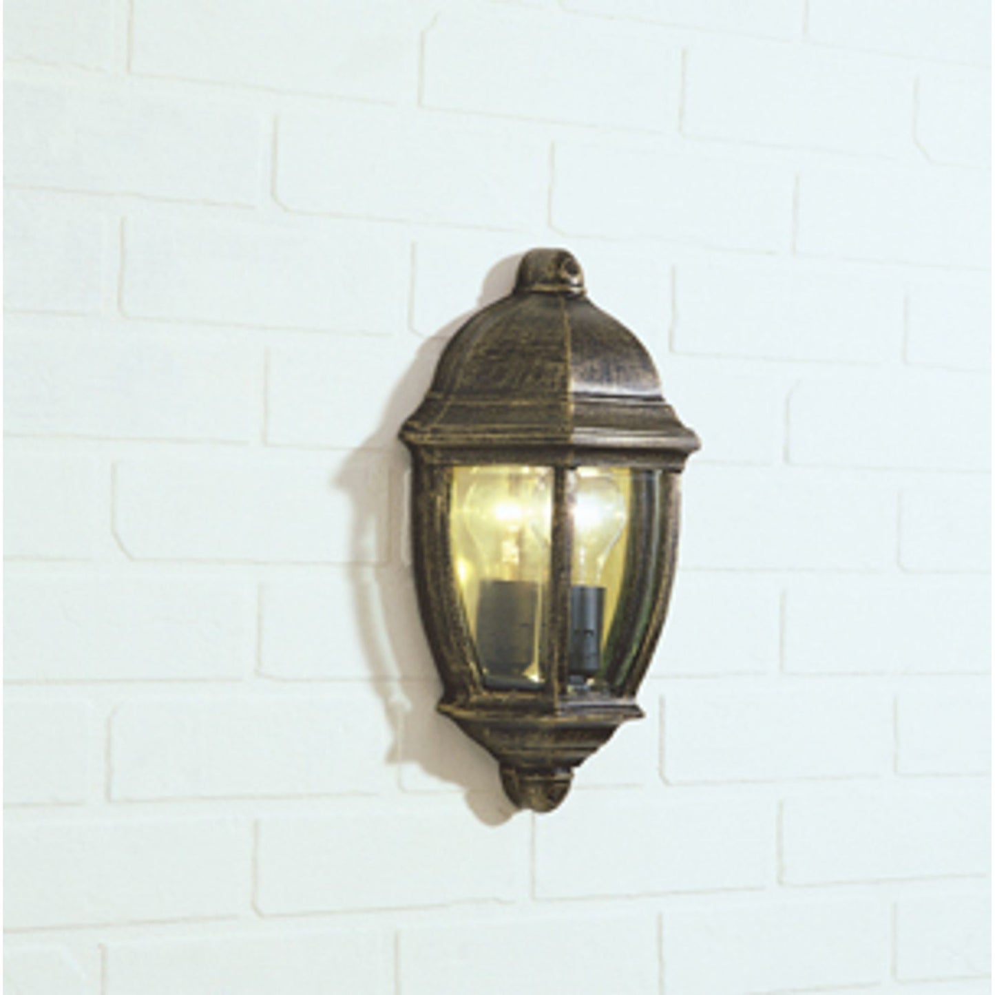 Newport Outdoor Black Gold Wall Light with