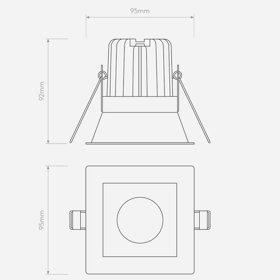 Minima Square IP65 Fire-Rated LED Recessed Light