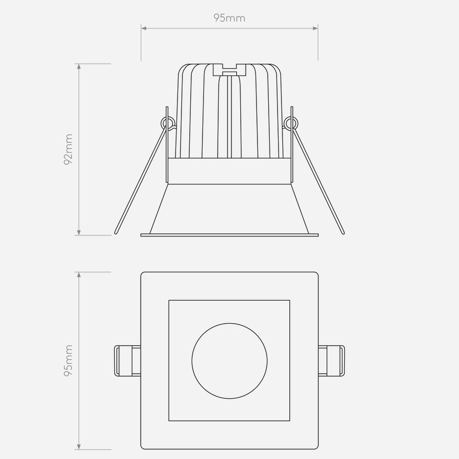 Minima Square IP65 Fire-Rated LED Recessed Light