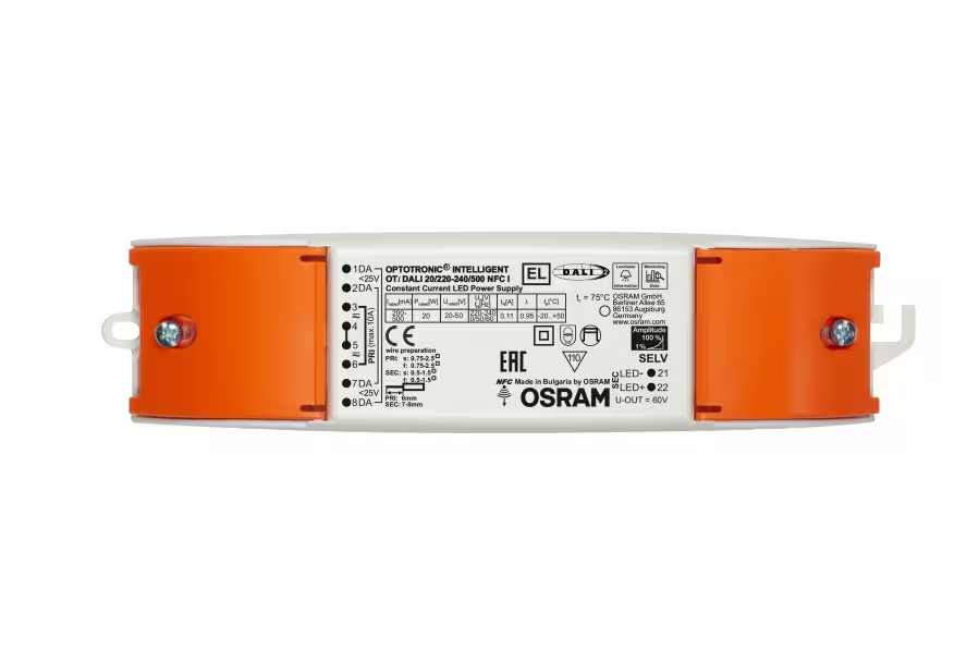 DALI Dimmable, 20W 200-500mA NFC