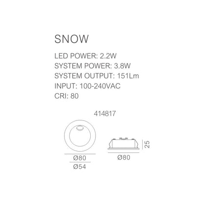 Flua Snow Recessed Wall Light