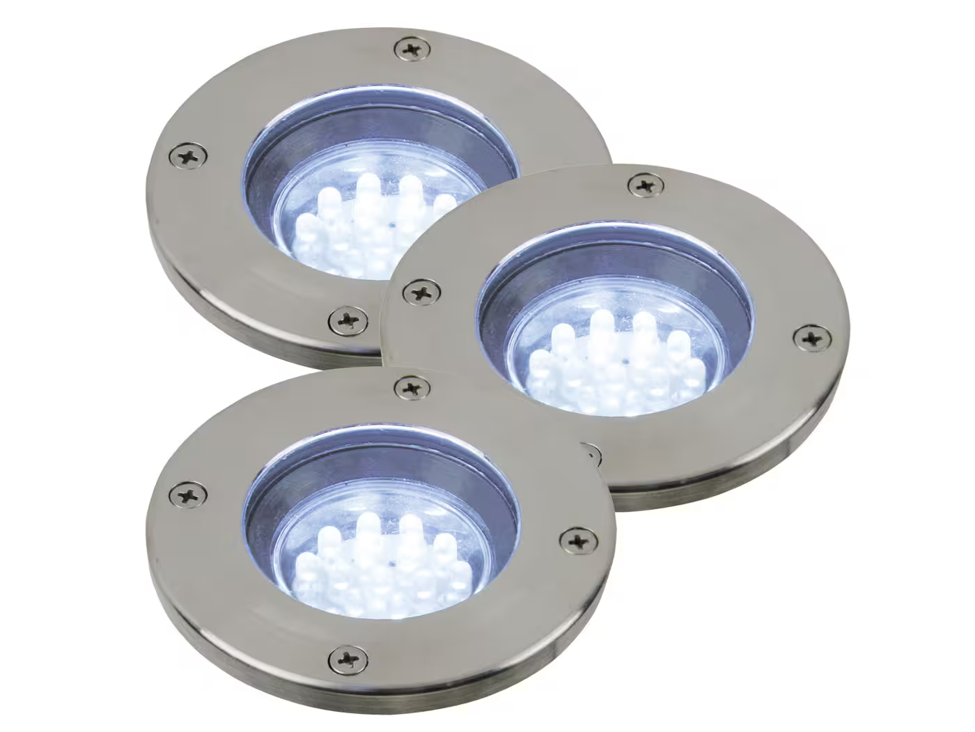 Tilos Round 3-Kit Ground Recessed Stainless Steel