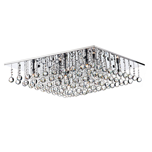 Abacus Eight-Light Crystal Flush Mount