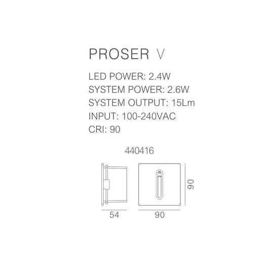 Flua Proser Recessed Step Light