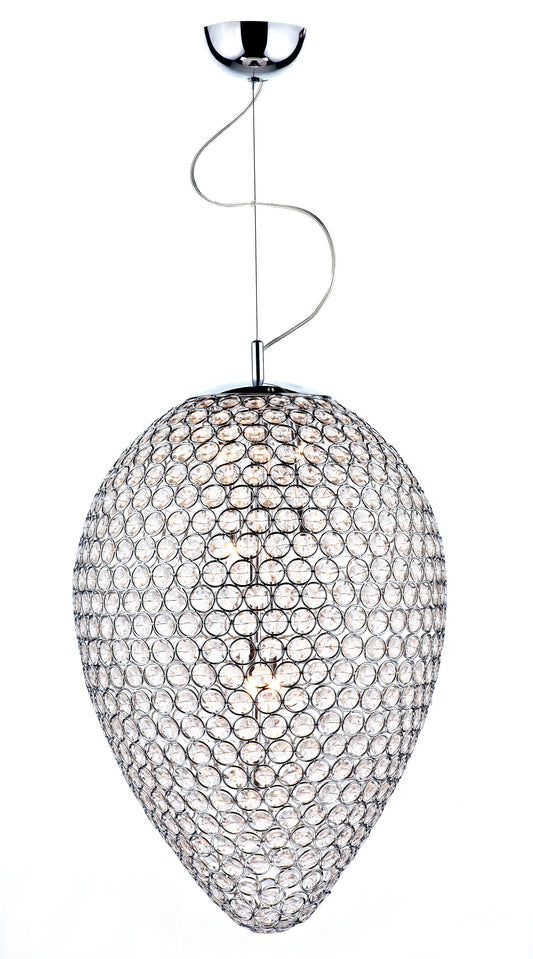 Frost Five-Light Adjustable Chrome Pendant