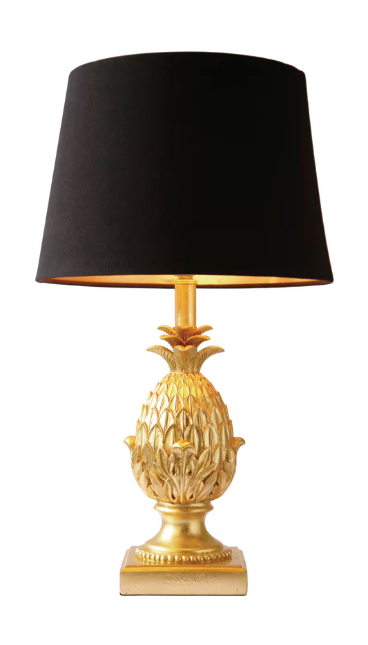 Pineapple Table Lamp with Shade Gold