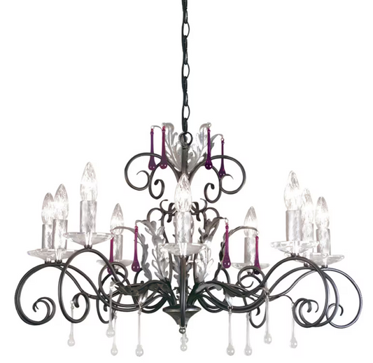 Amarilli 10-Light Chandelier with Clear Glass Drops