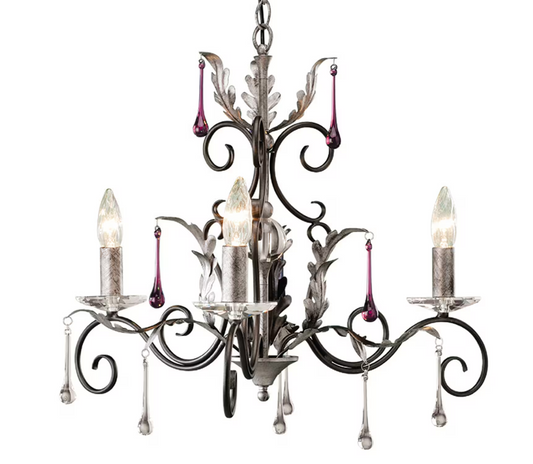 Amarilli 3-Light Chandelier with Clear Glass Drops