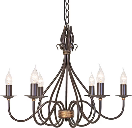 Windermere 6-Light Chandelier Rust/Gold