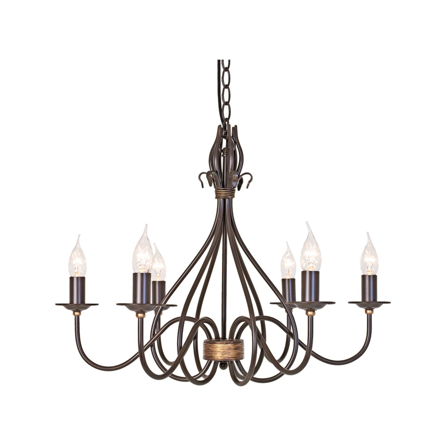 Windermere 6-Light Chandelier Rust/Gold