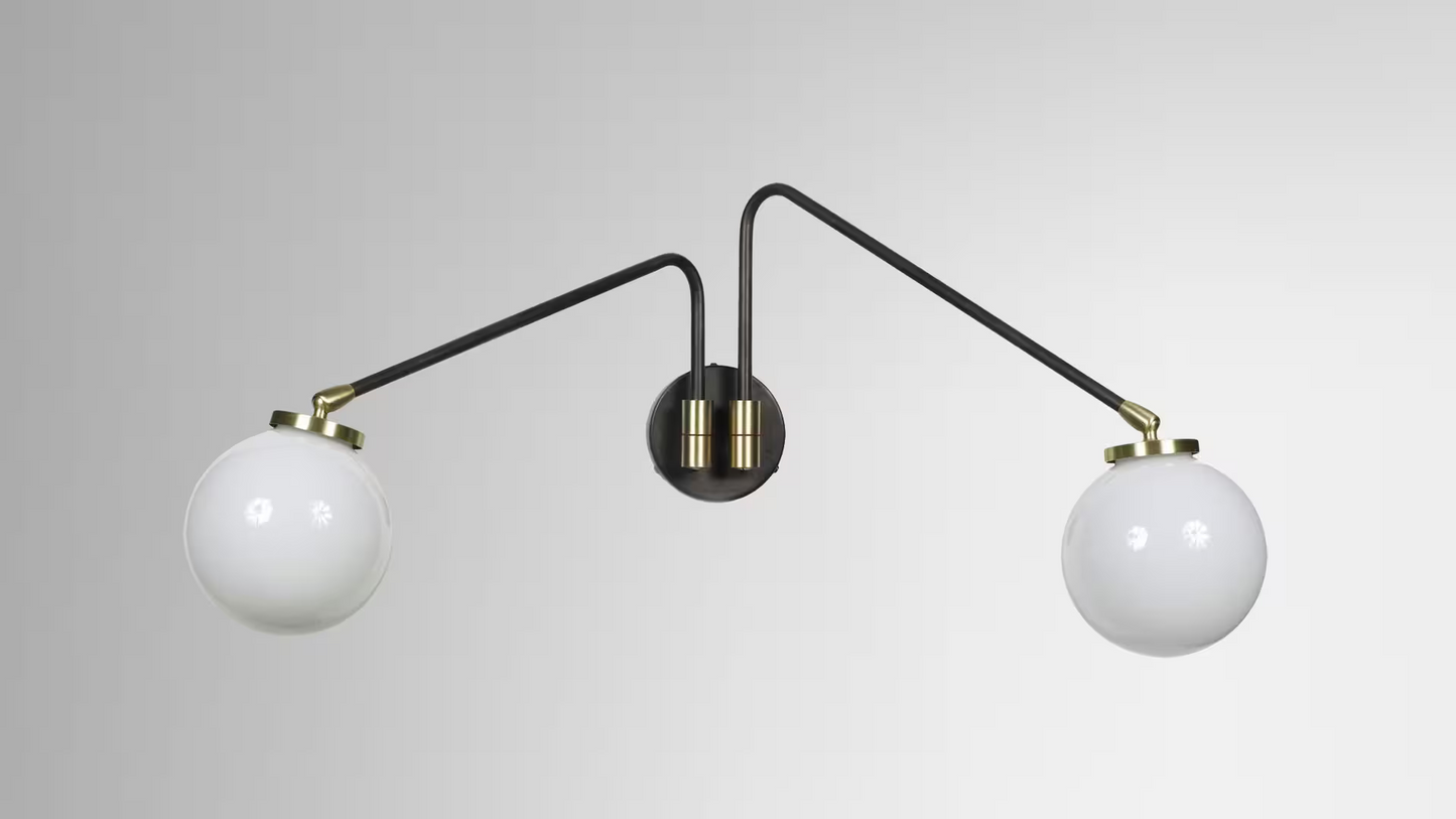 Array Twin Opal Wall Light