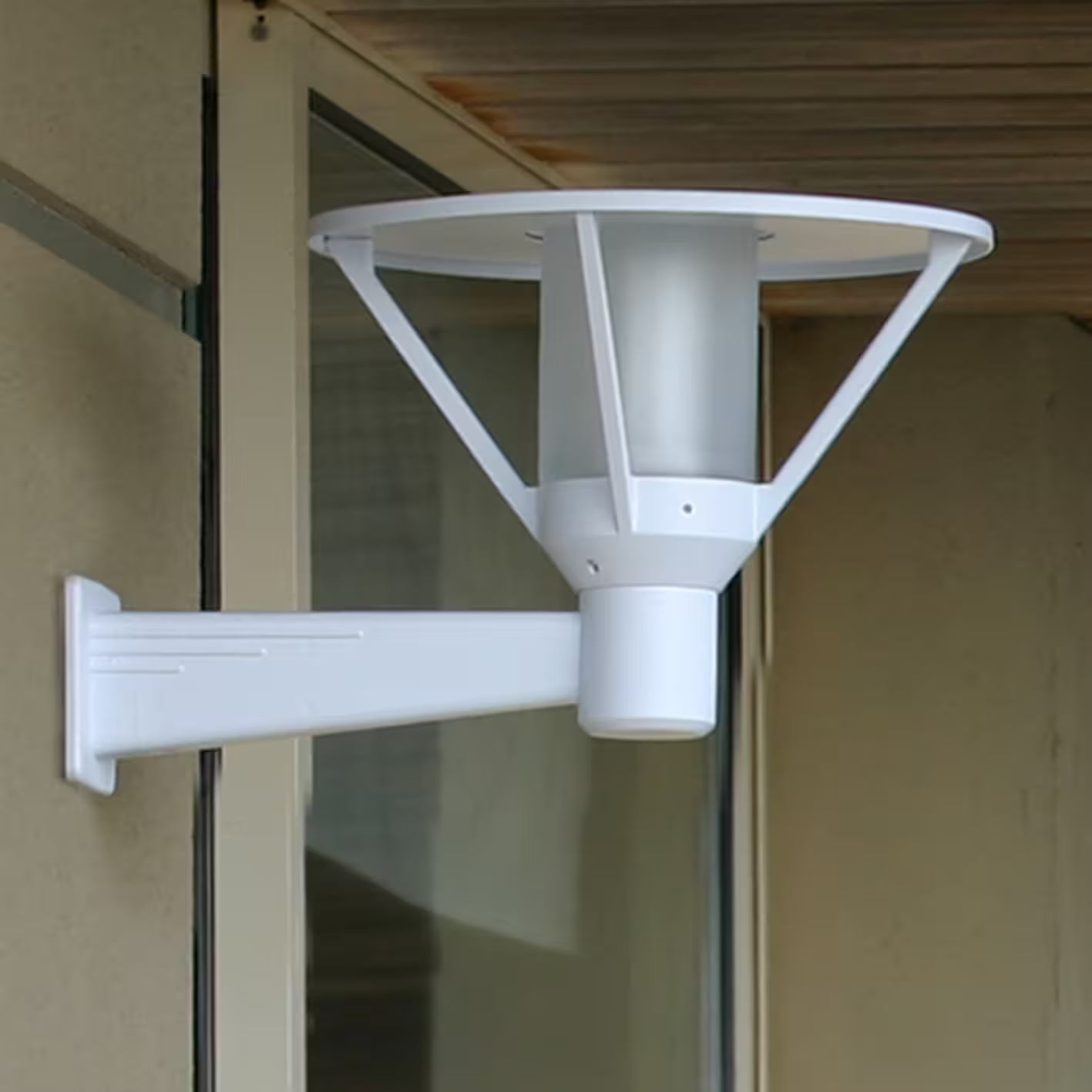 Bermude Frosted Glass Motion Sensor Upwards Wall Bracket with White Reflector